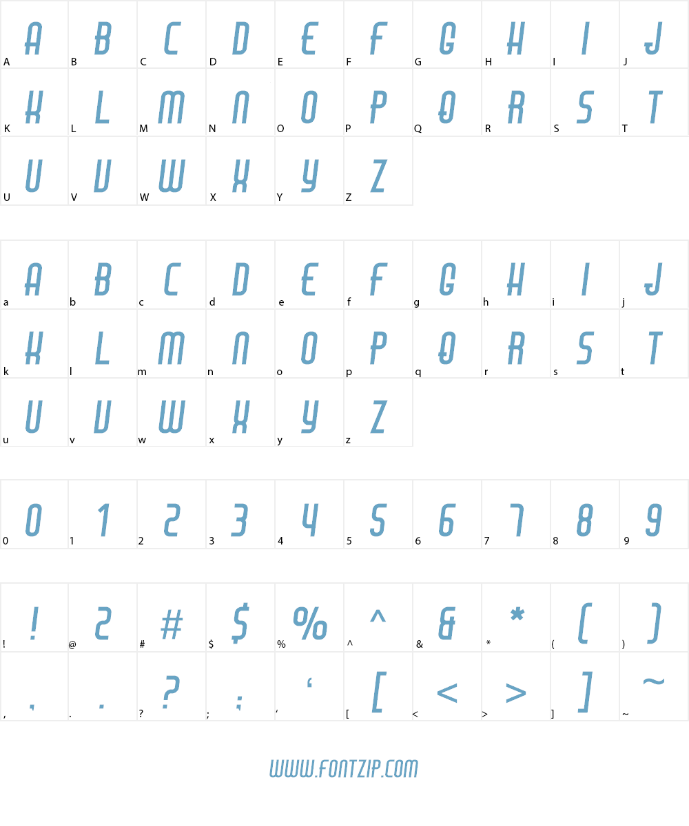 Air Americana Font Character